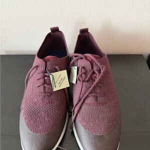 Cole Haan Maroon Knit Lace-Up Sneakers